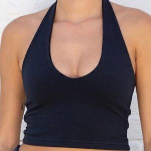 navy blue brandy melville halter top